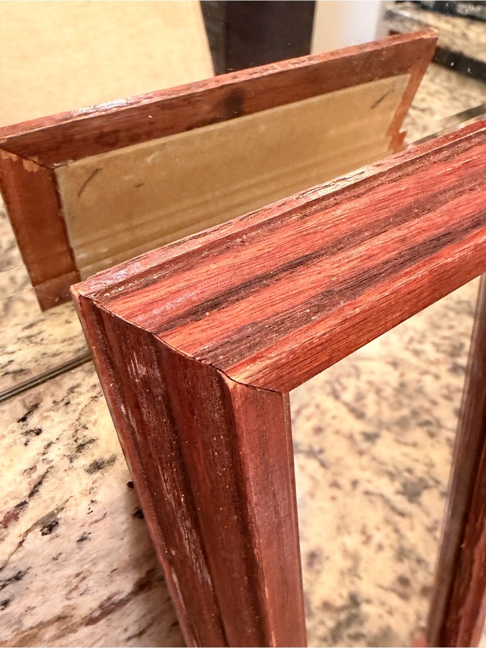 Vintage 90’s Home Accents Red Wood-Tone Framed mirror